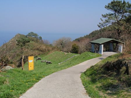 Vista de la bajada de acceso a la Playa de Las Llanas