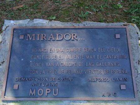 Vista de la Placa en el Mirador de la Atalaya