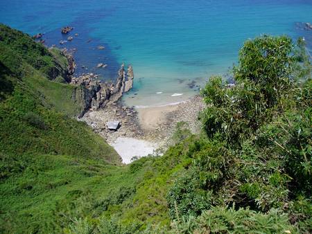Vista de la playa de Xanxun desde la Senda Costera